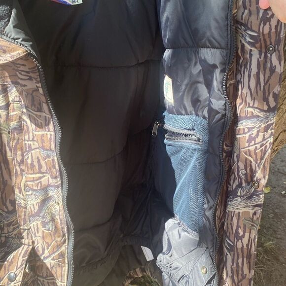 Gander Mountain Mossy Oak Camouflage Quiet Time Jacket USA Sz M/L - Picture 6 of 7